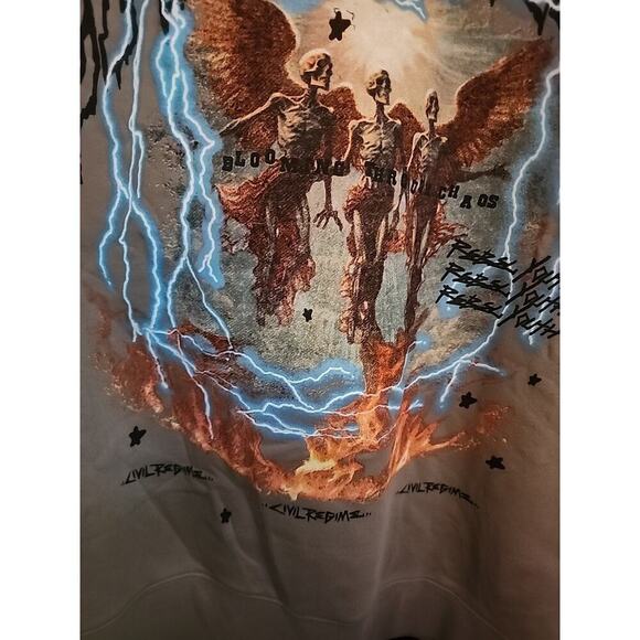Civil Regime Sweatshirt Lightning Burns Crew Sweater Rebel Youth 2XL New CR3 - Picture 3 of 8